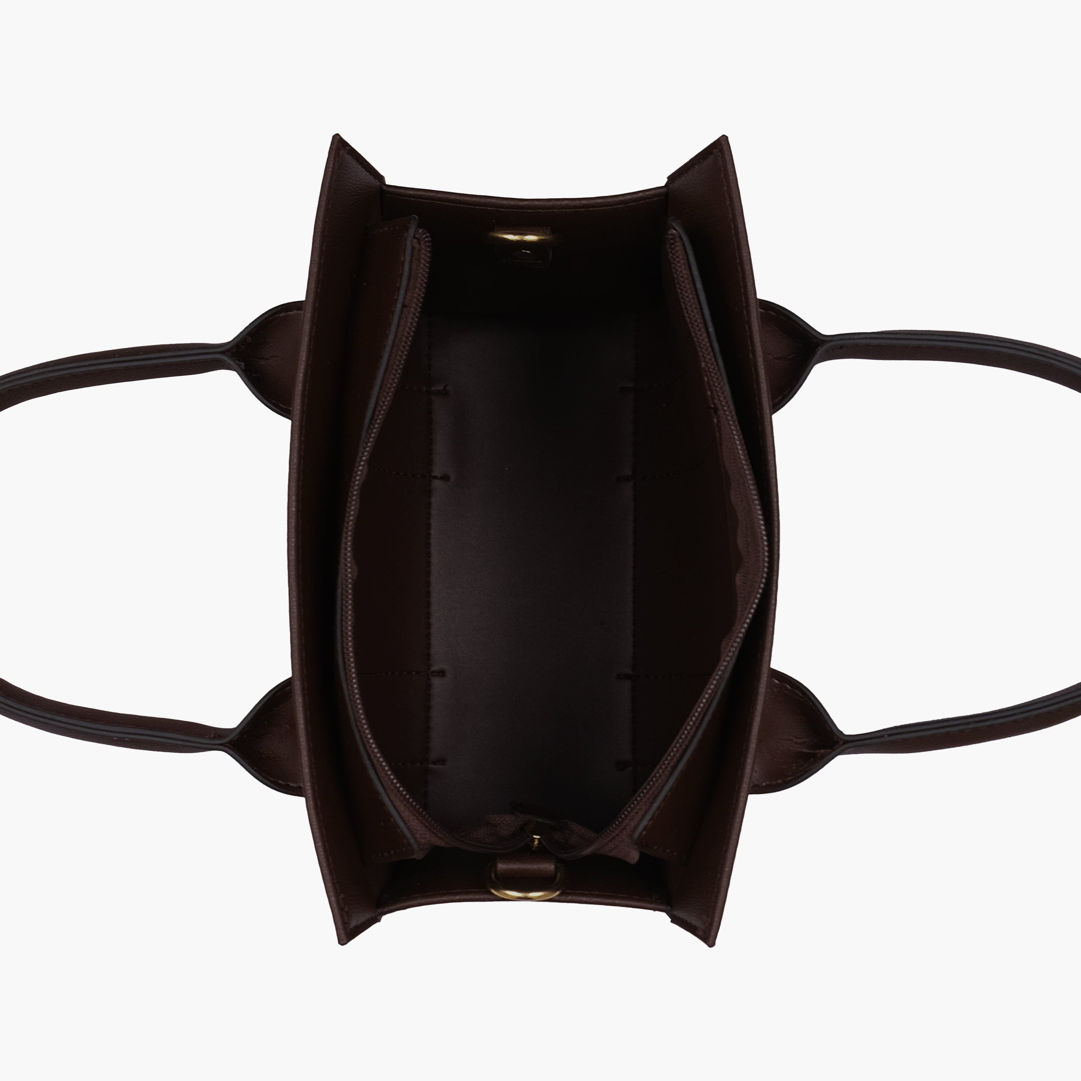 The dark brown mini tote bag