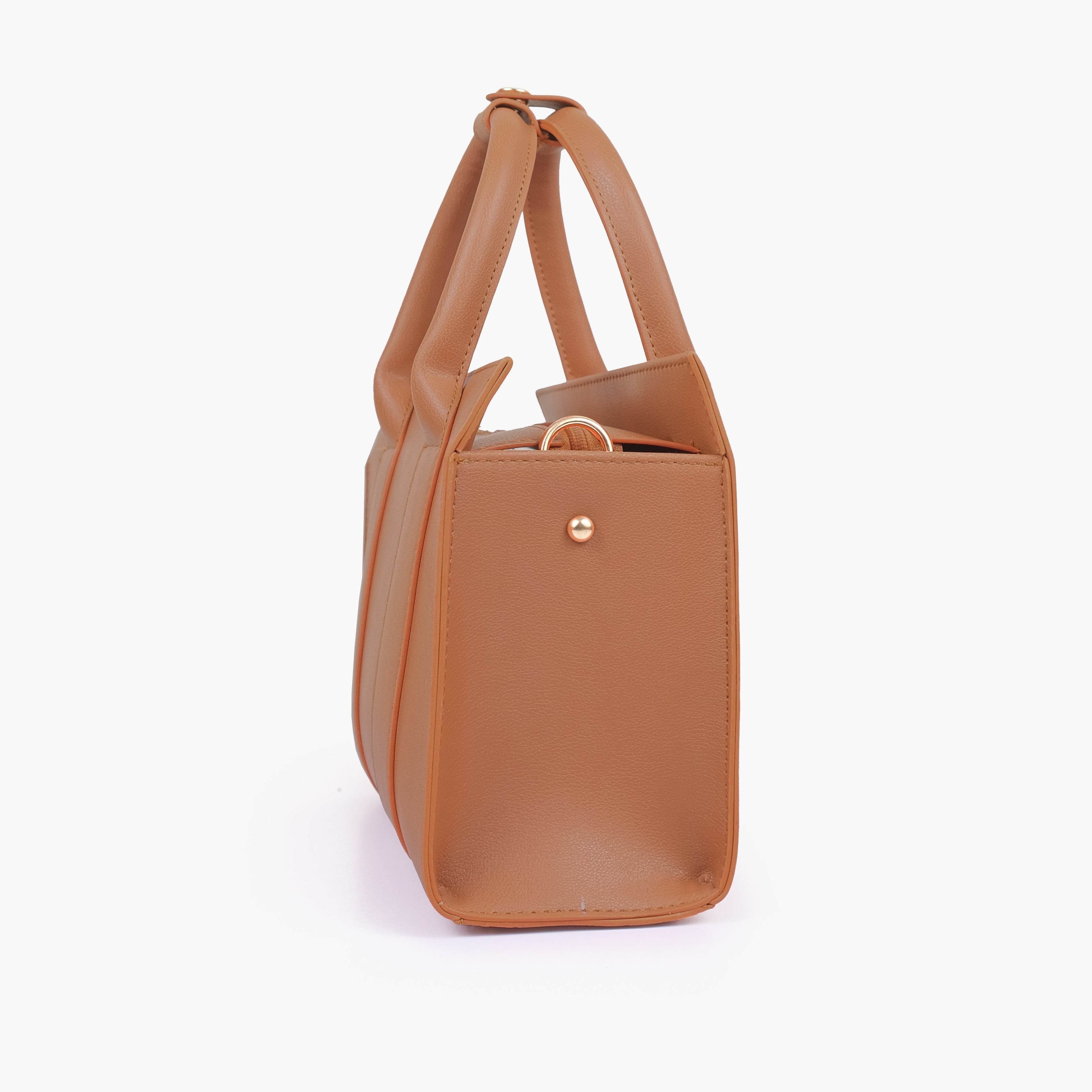 The tan mini tote bag