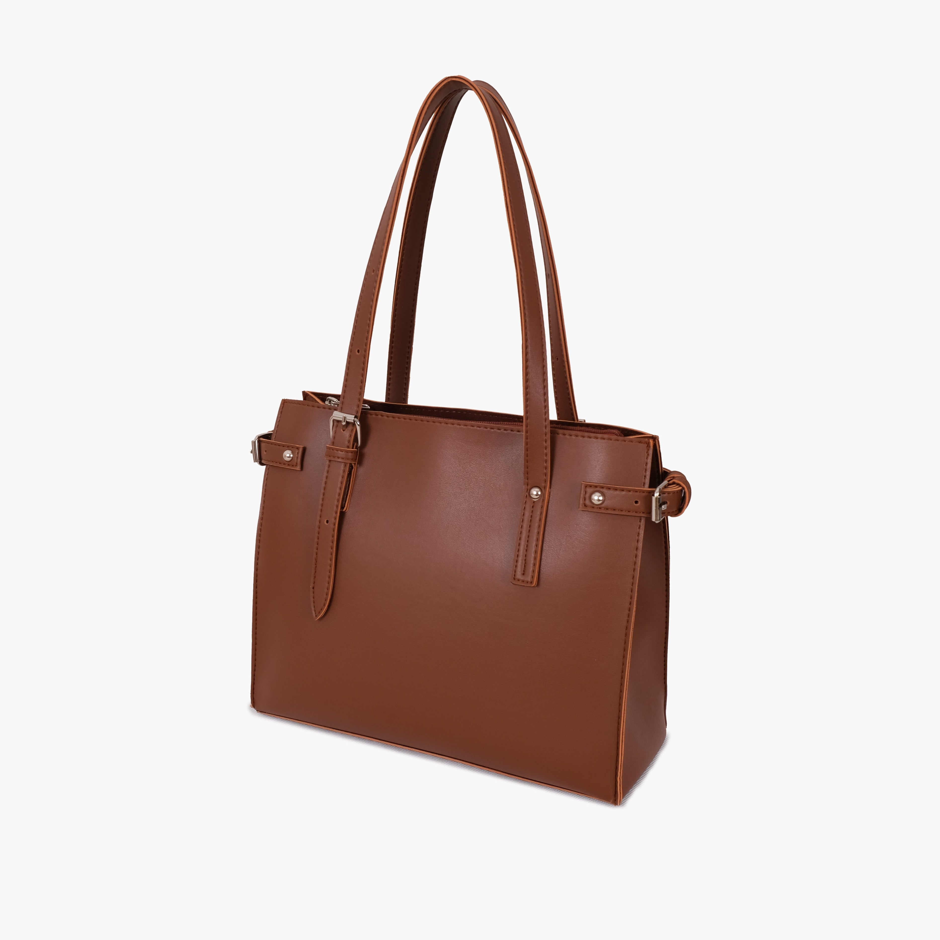 Brown satchel tote bag
