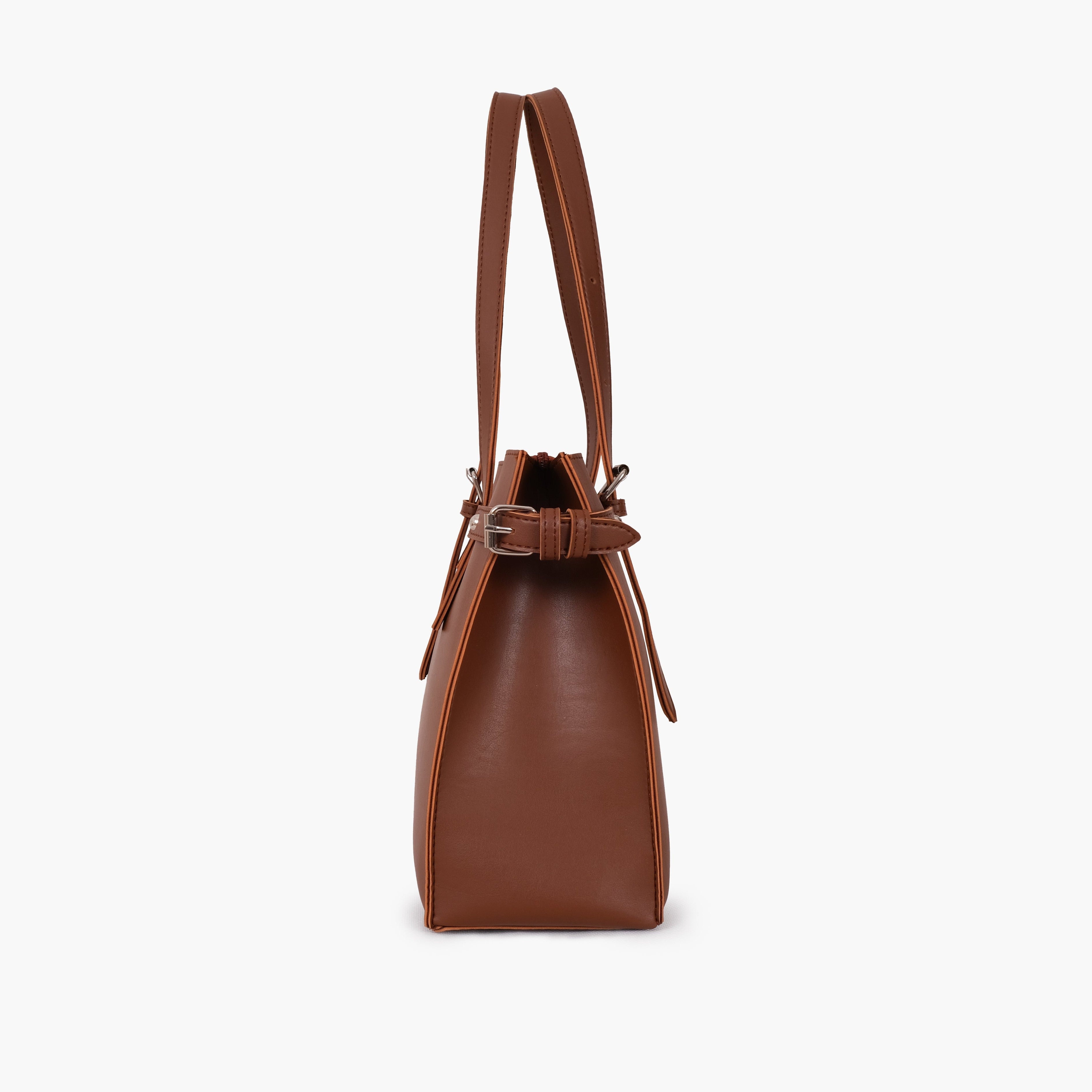 Brown satchel tote bag