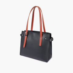 Black satchel tote bag