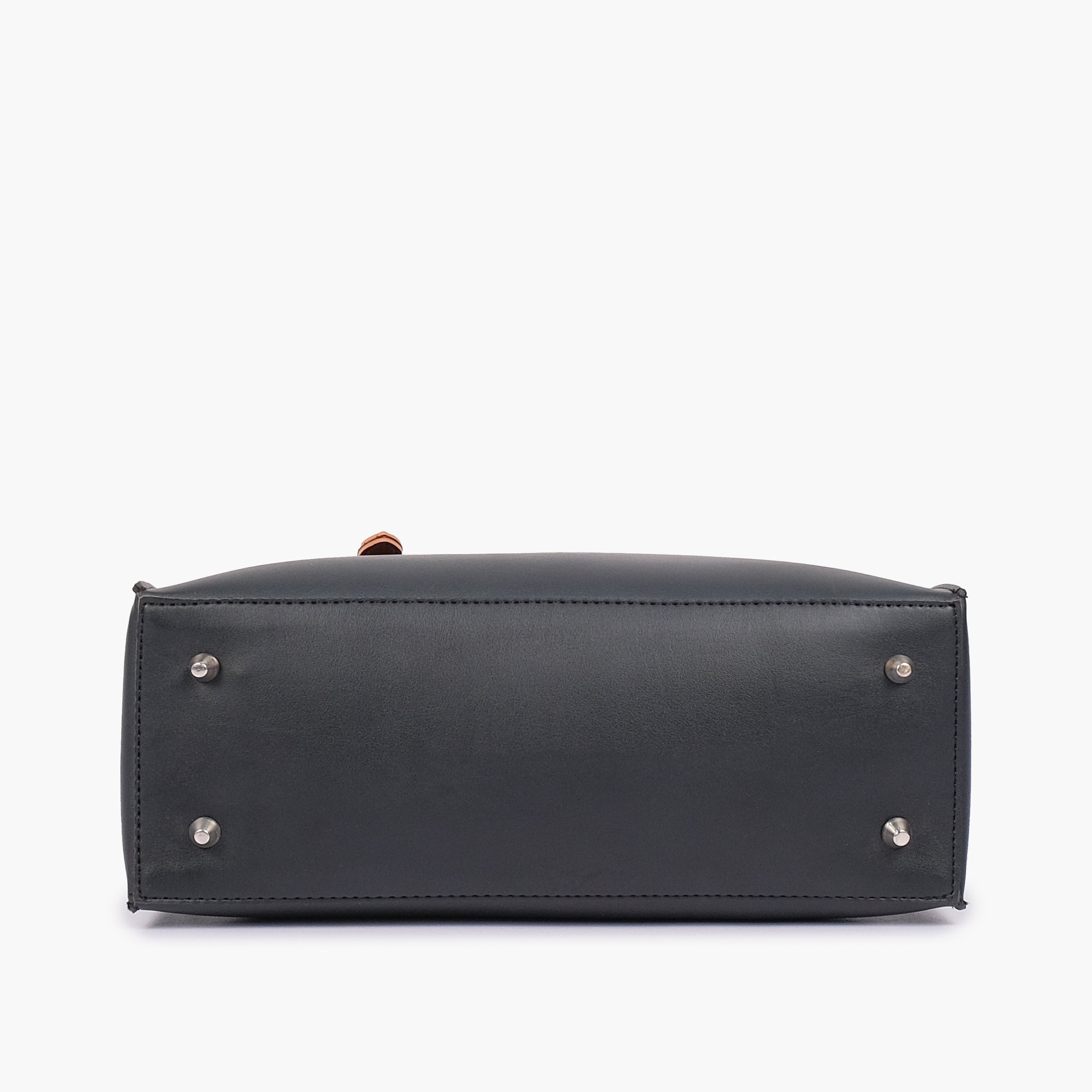 Black satchel tote bag