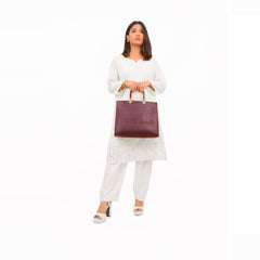 Burgundy signature tote bag
