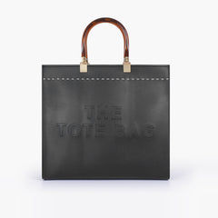 Black signature tote bag
