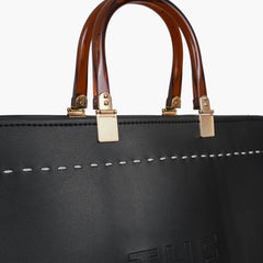 Black signature tote bag
