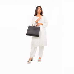 Black signature tote bag
