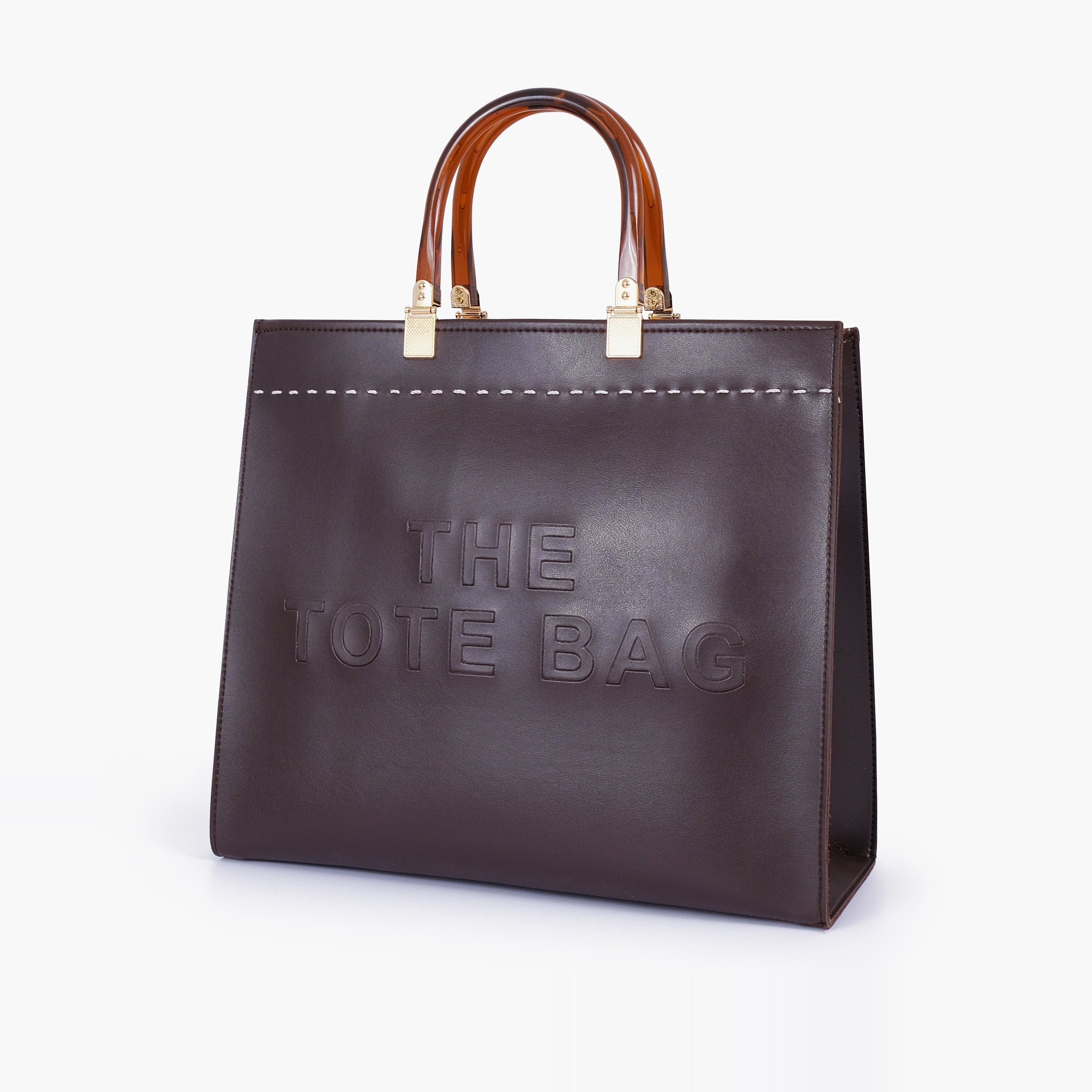 Dark brown signature tote bag