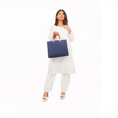 Blue signature tote bag