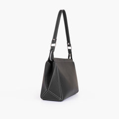 Black suede trio twist handbag