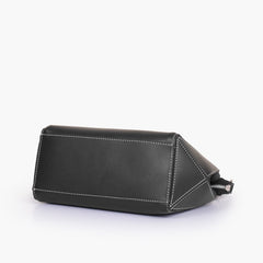 Black suede trio twist handbag