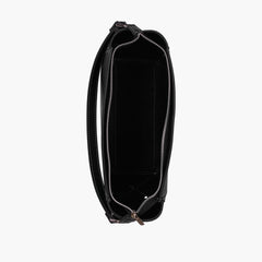 Black suede trio twist handbag