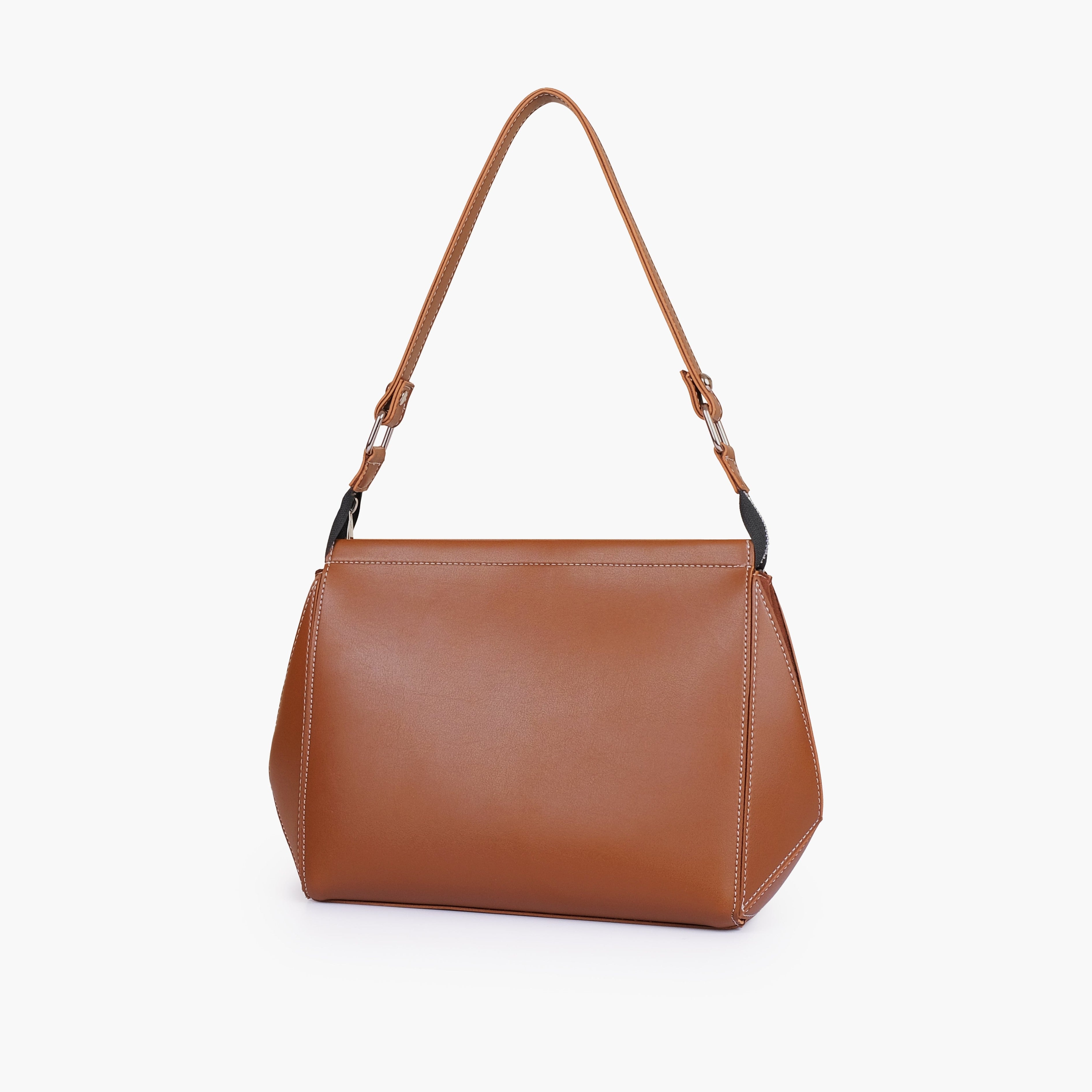 Brown suede trio twist handbag