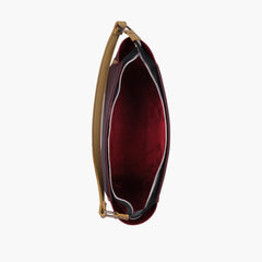 Burgundy and off-white trio twist handbag