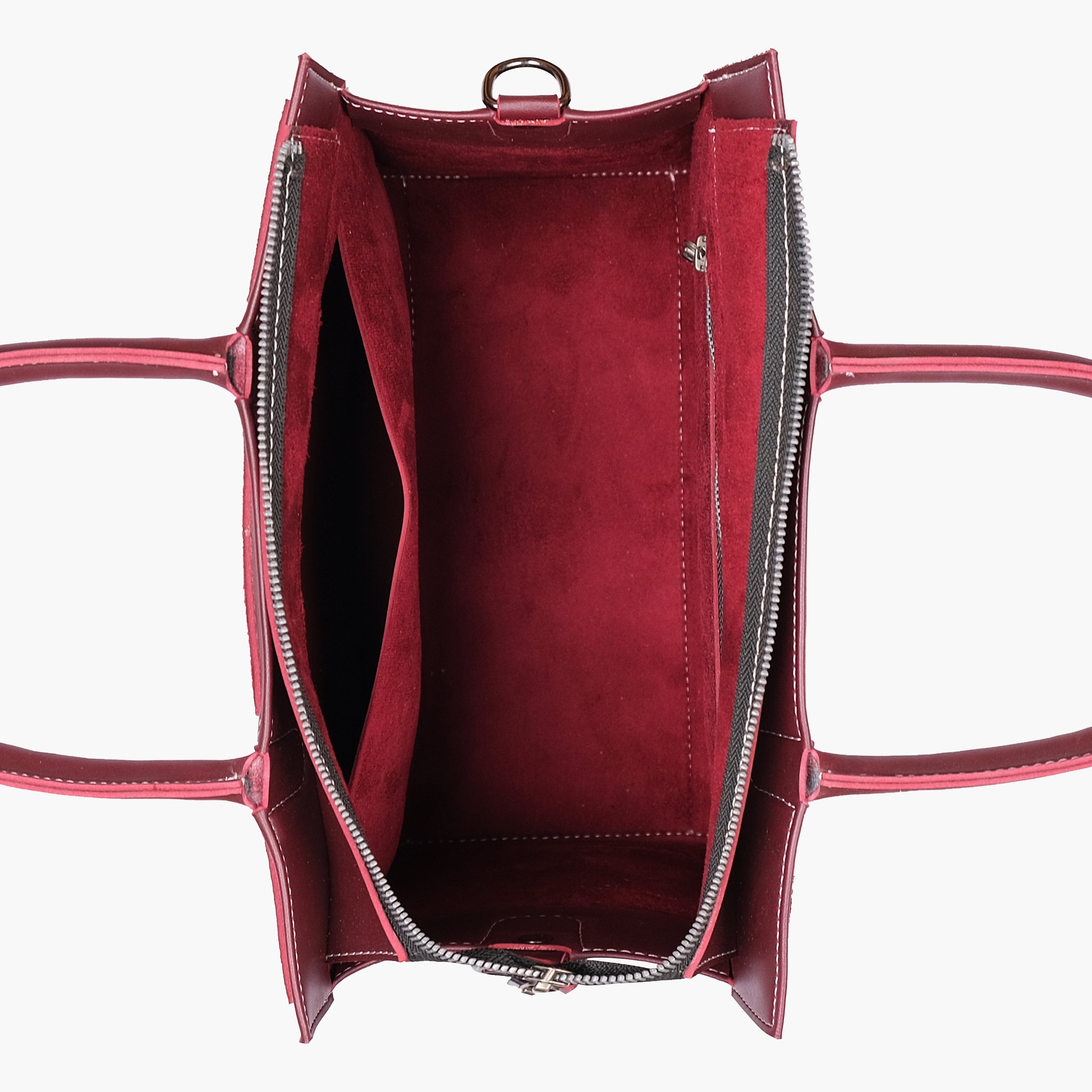 Burgundy suede vintage handbag