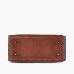 Dark brown suede vintage handbag