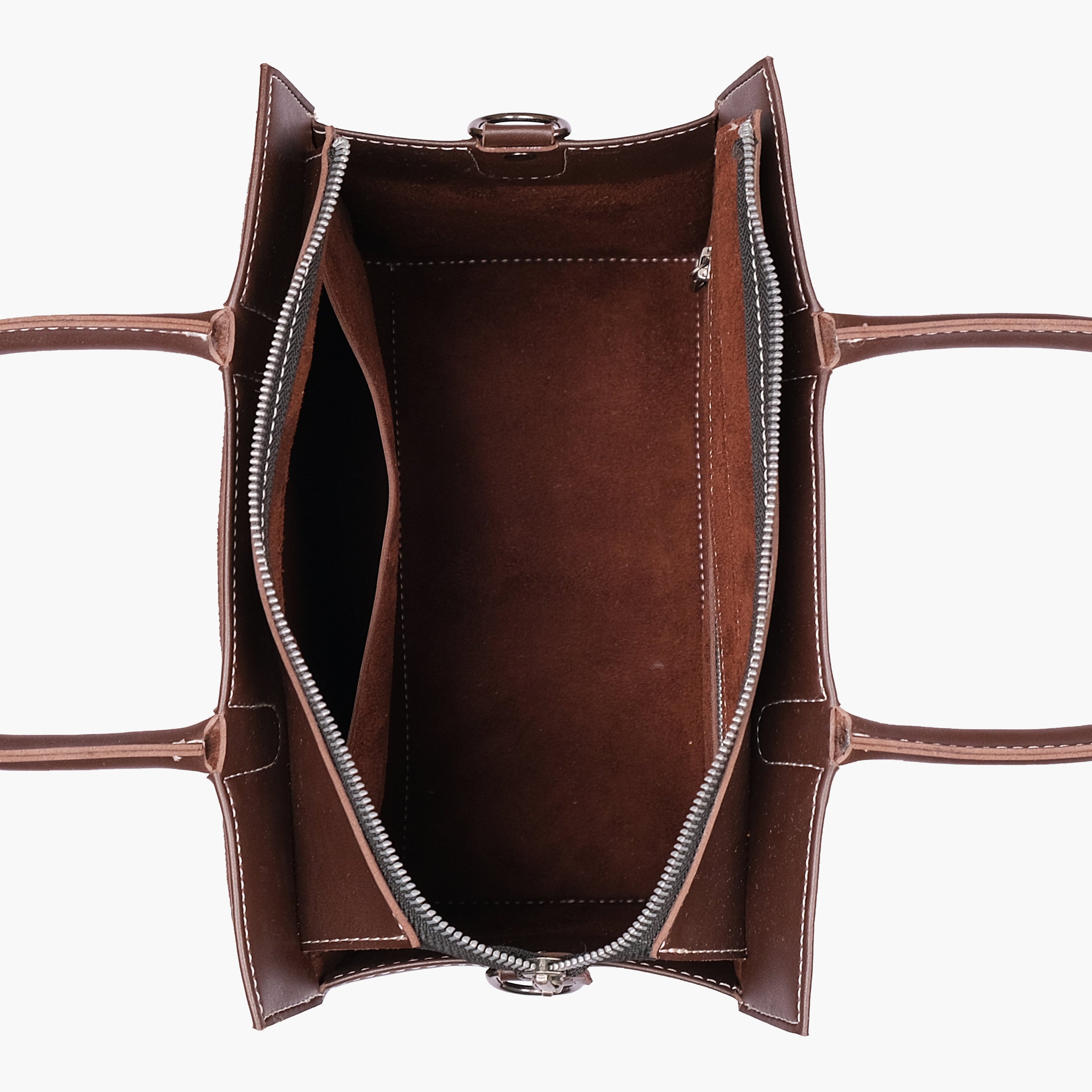 Dark brown suede vintage handbag