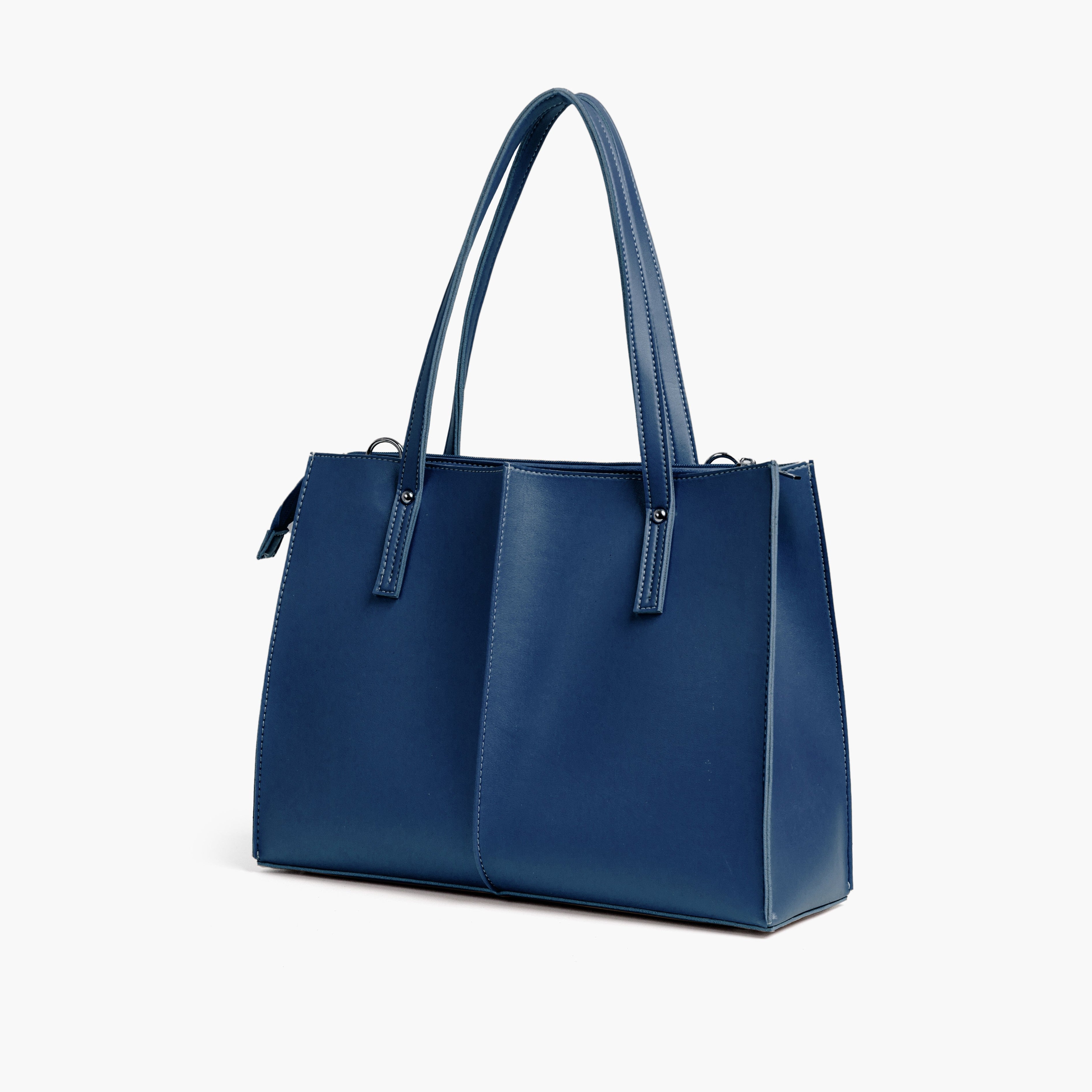 Blue work tote bag