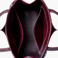 Burgundy suede work tote bag