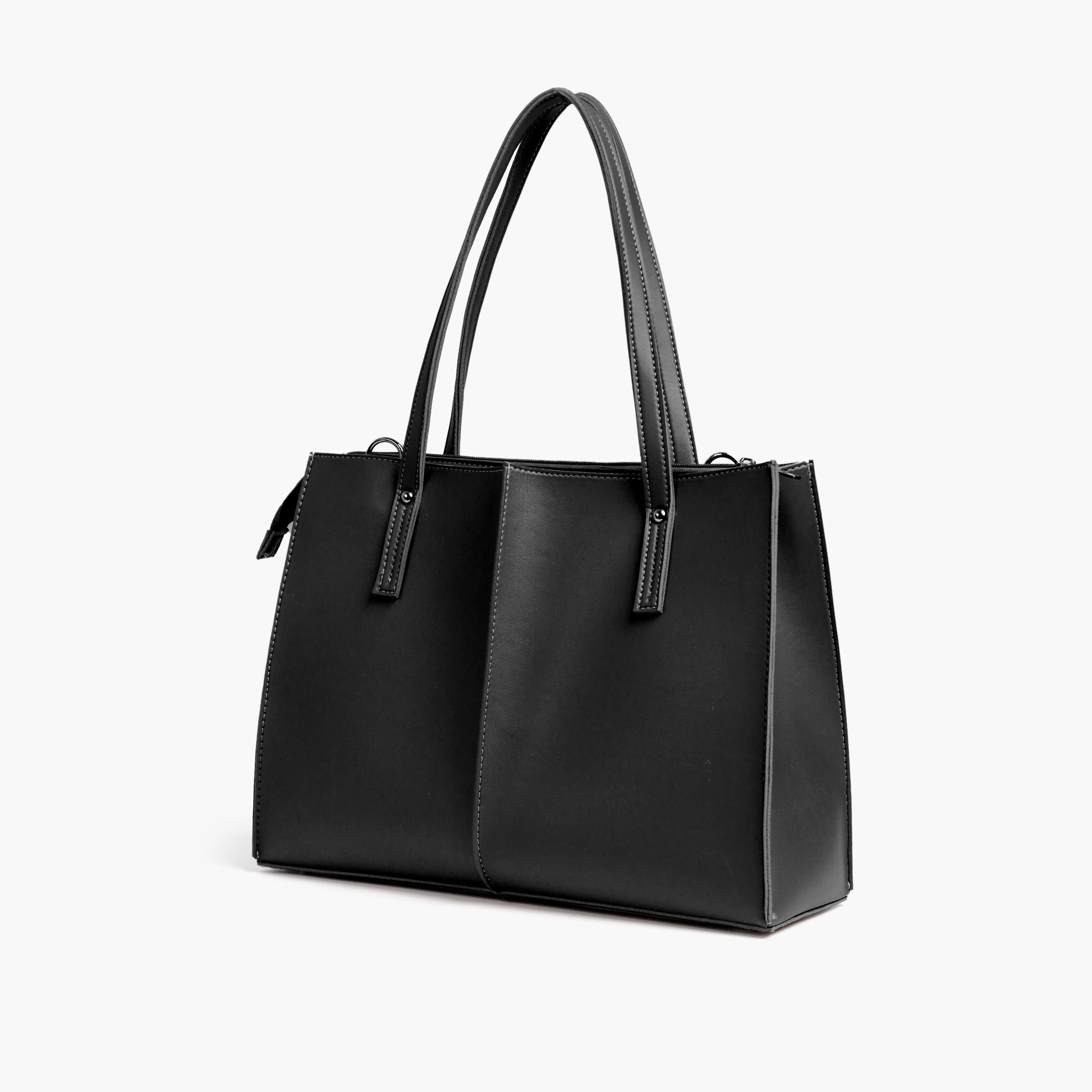 Black work tote bag
