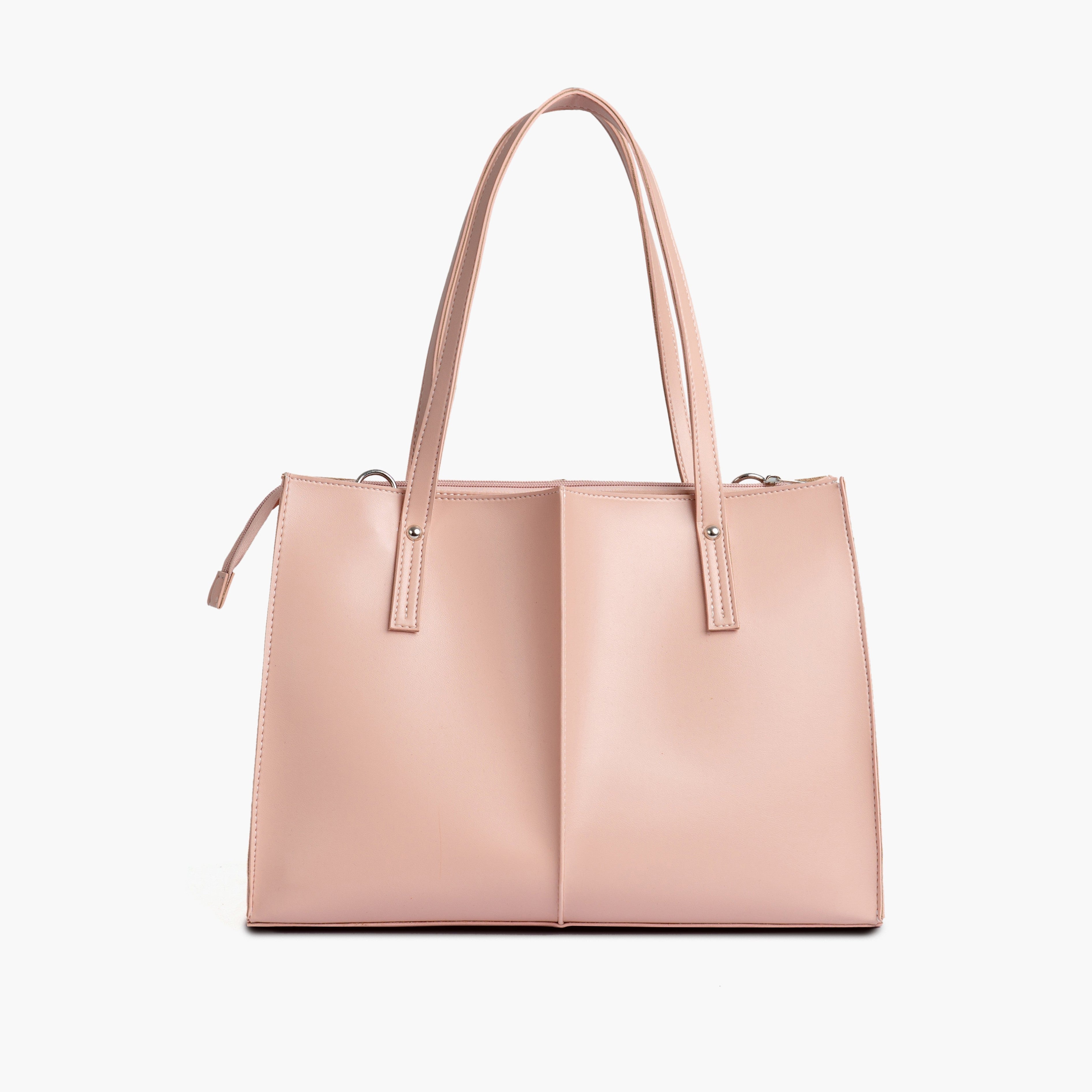 Peach work tote bag