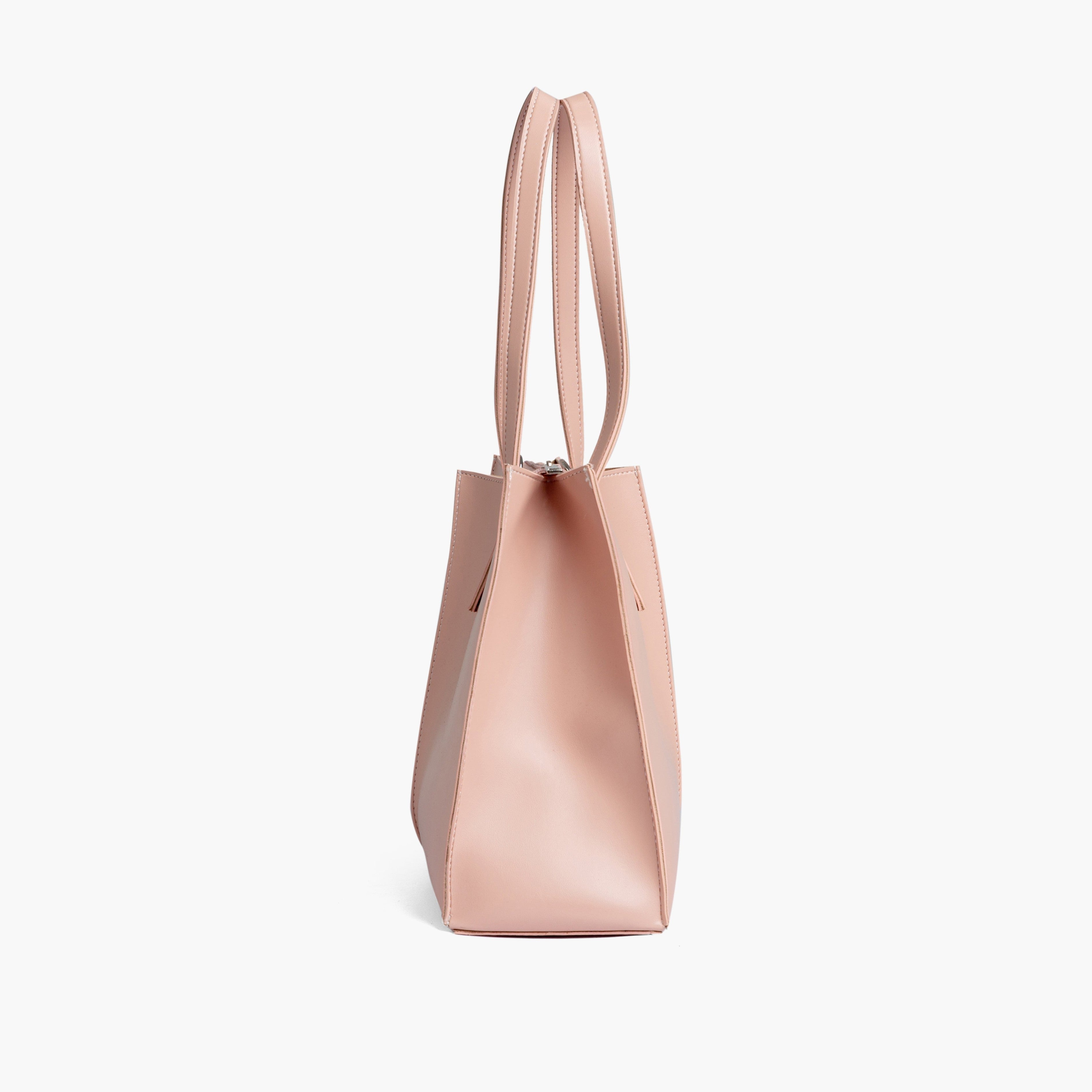 Peach work tote bag