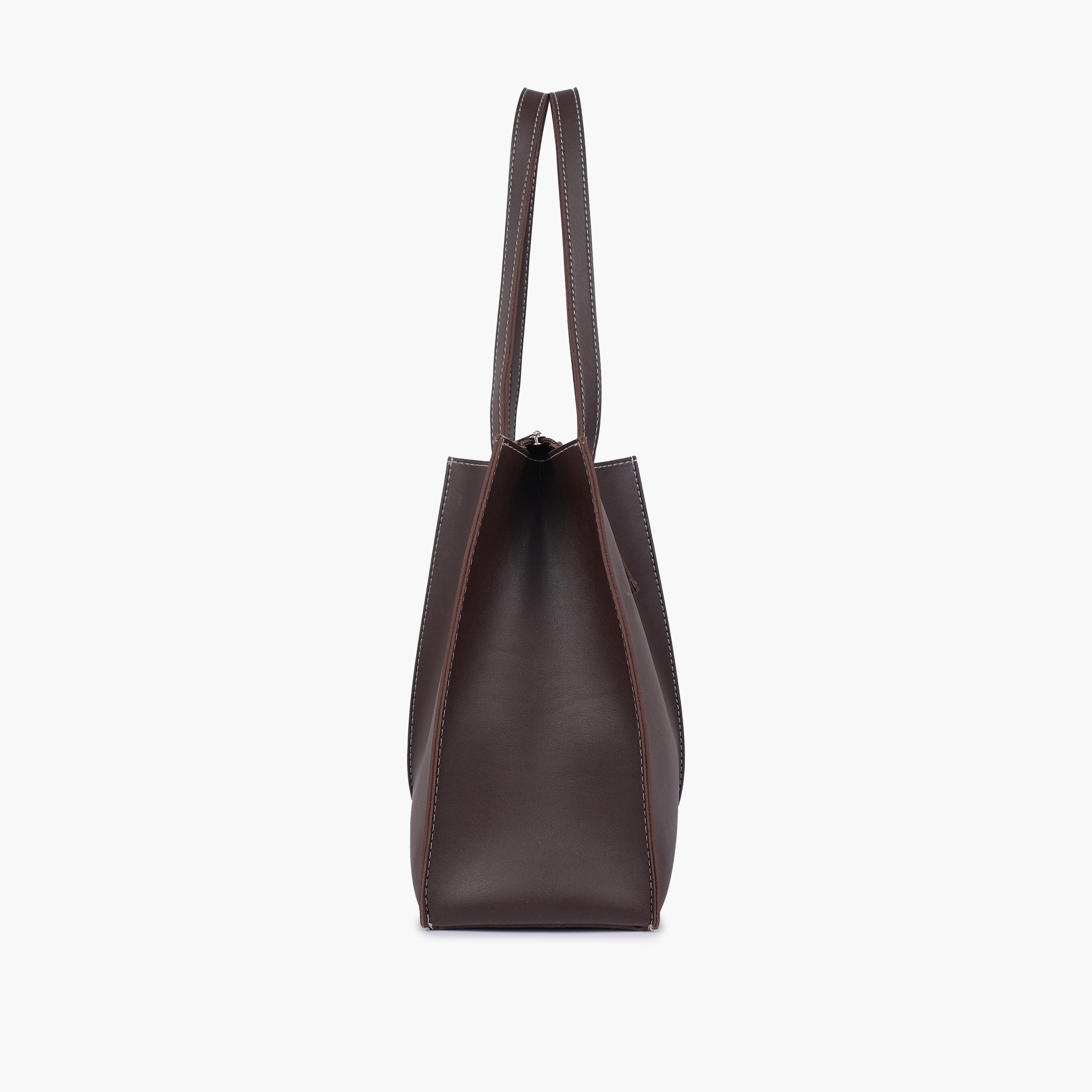 Dark brown work tote bag