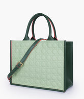 Army green box tote bag