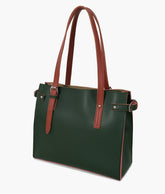 Army green satchel tote bag