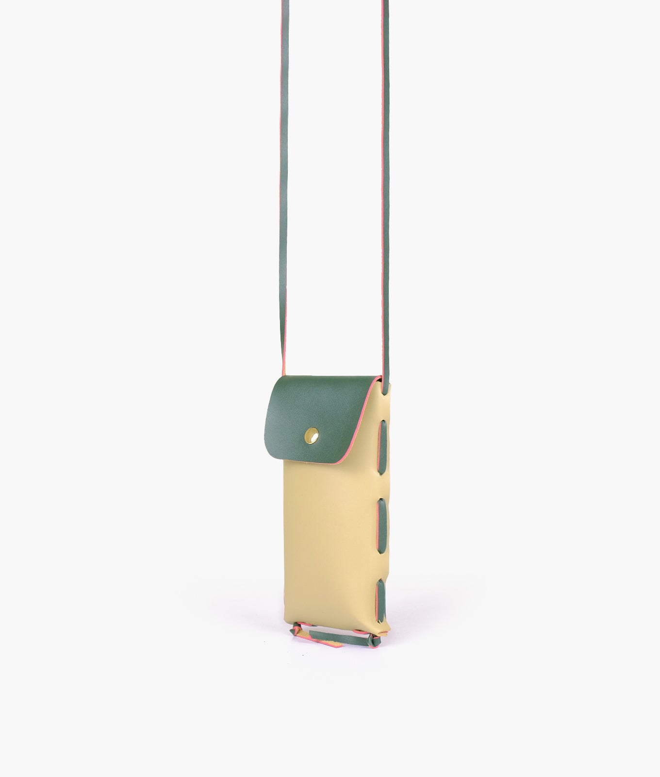 Off-white and army green mobile pouch