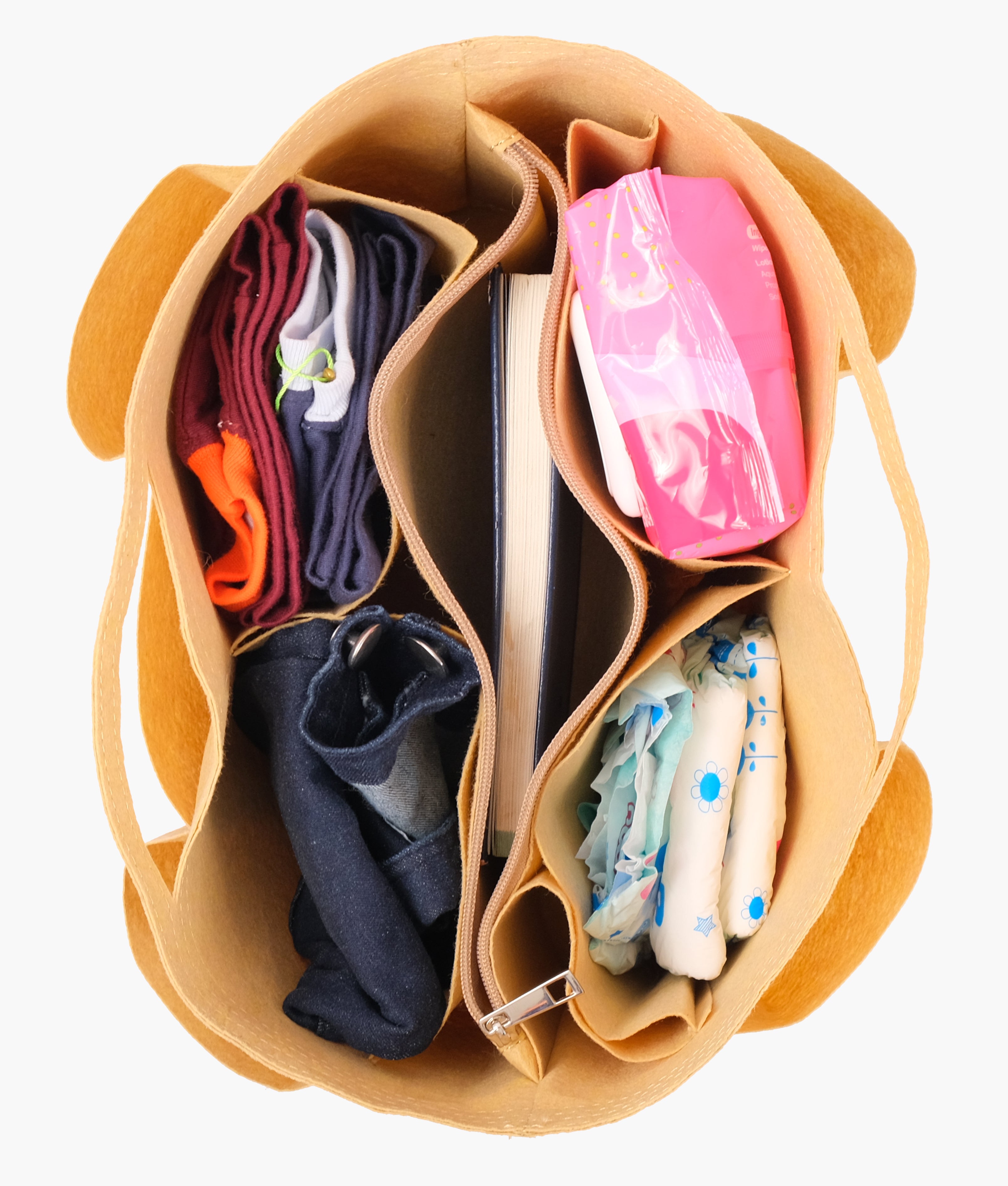 Beige felt organizer