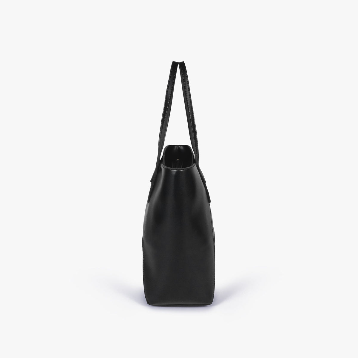 Side profile of Black Arc tote bag