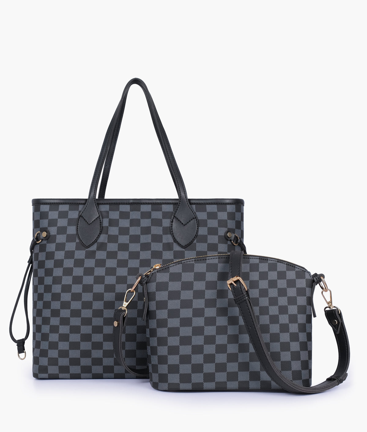 Black checkered neverfull two piece set