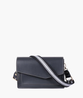 Black half flap cross-body bag