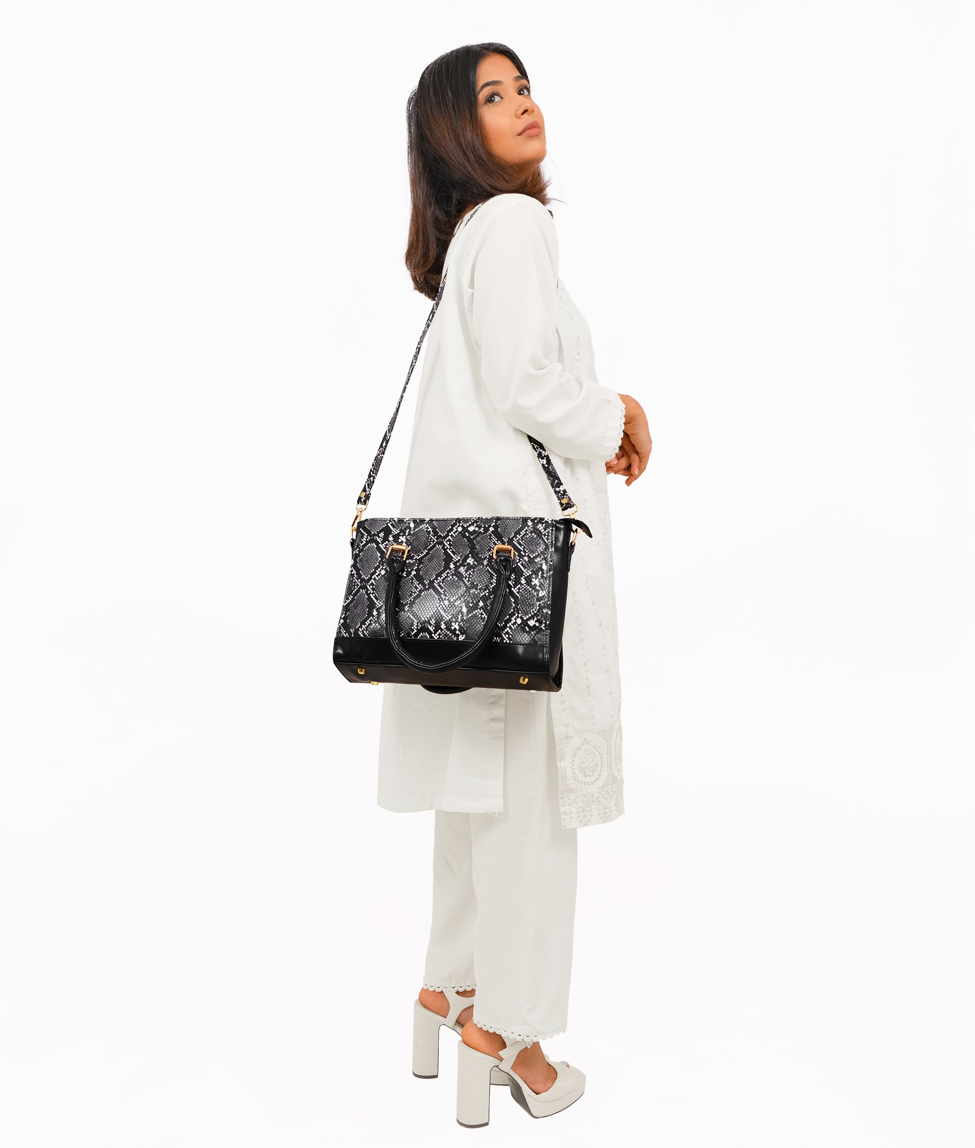 Black snake handbag