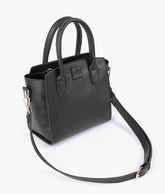 Black top-handle mini handbag