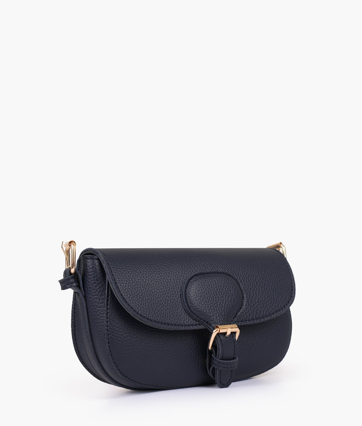 Blue east-west shoulder bag in three-quarter view