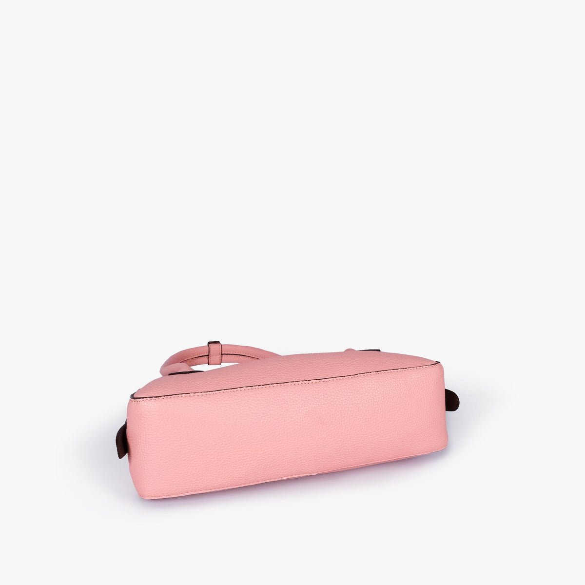 Base of blush pink east-west baguette bag