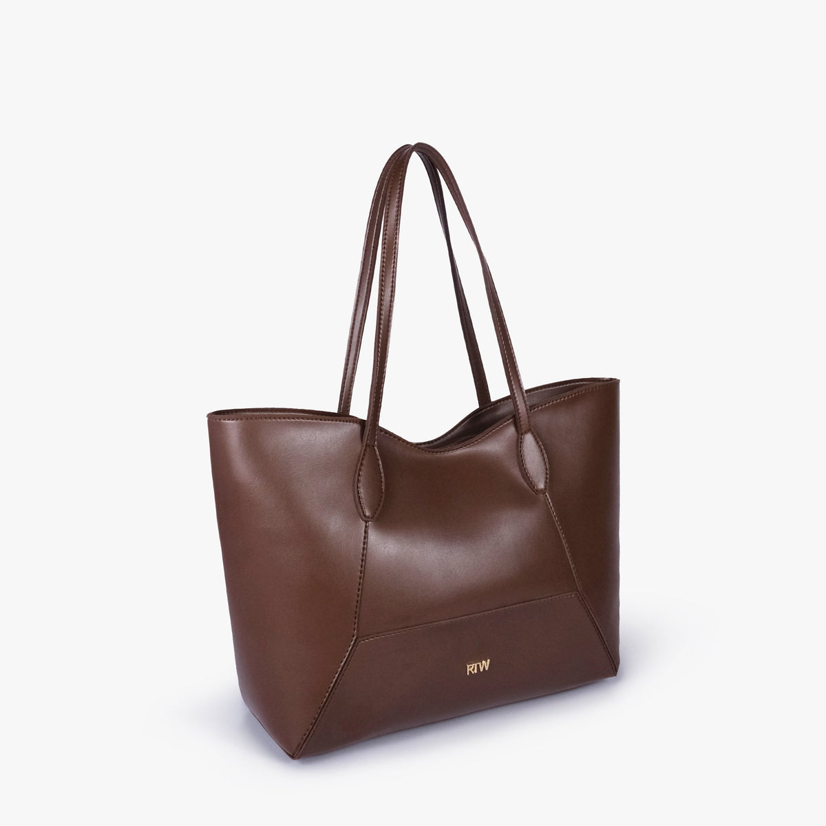 Brown Arc tote bag in three-quarter view