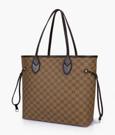 Brown checkered neverfull tote bag
