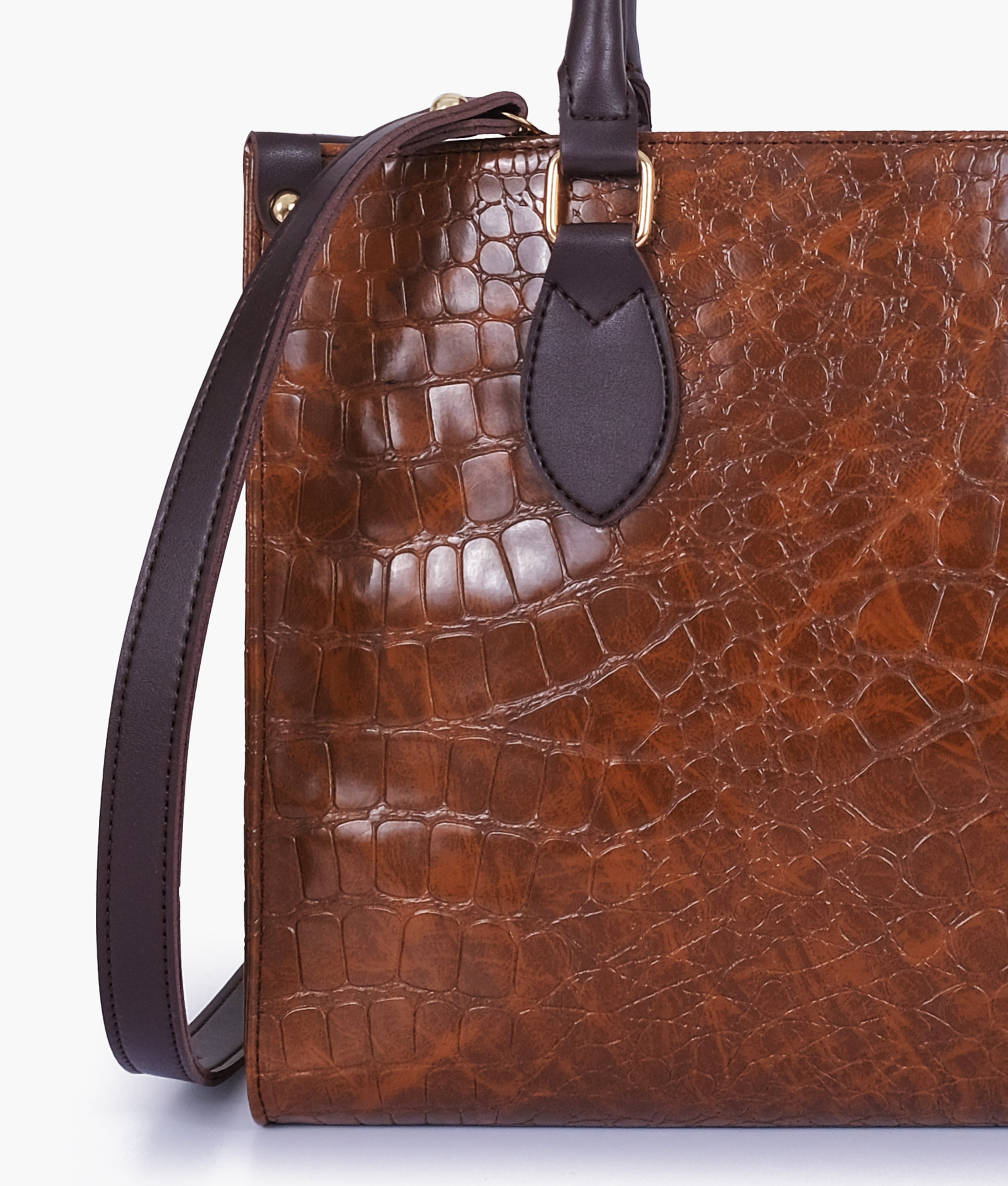 Brown on-the-go crocodile handbag