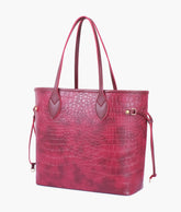 Burgundy crocodile neverfull tote bag