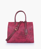 Burgundy crocodile vintage handbag