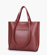 Burgundy double-handle tote bag