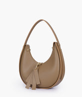 Coffee crescent hobo bag