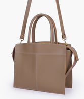 Coffee trapeze top-handle bag