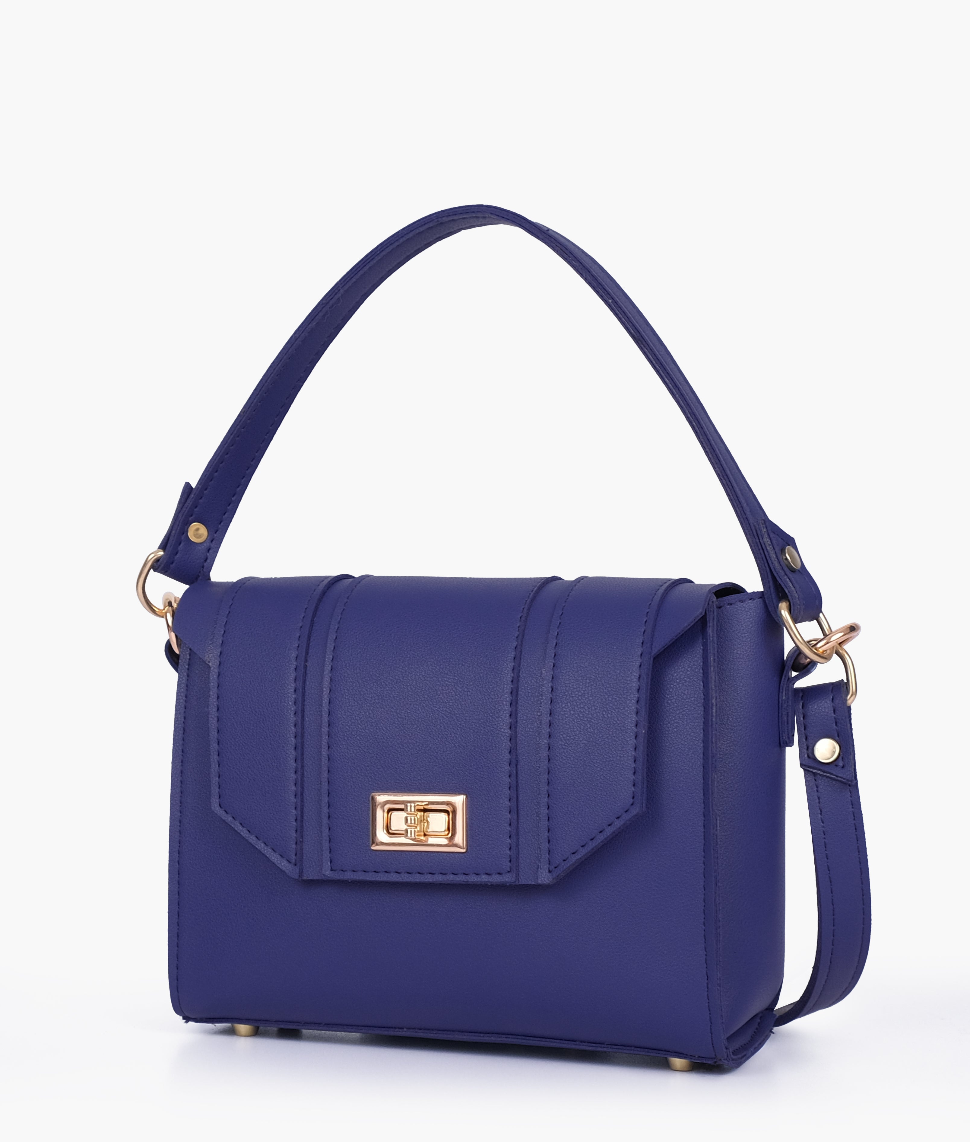 Dark Blue Compact Top-Handle Cross-Body Bag Handbags Pakistan