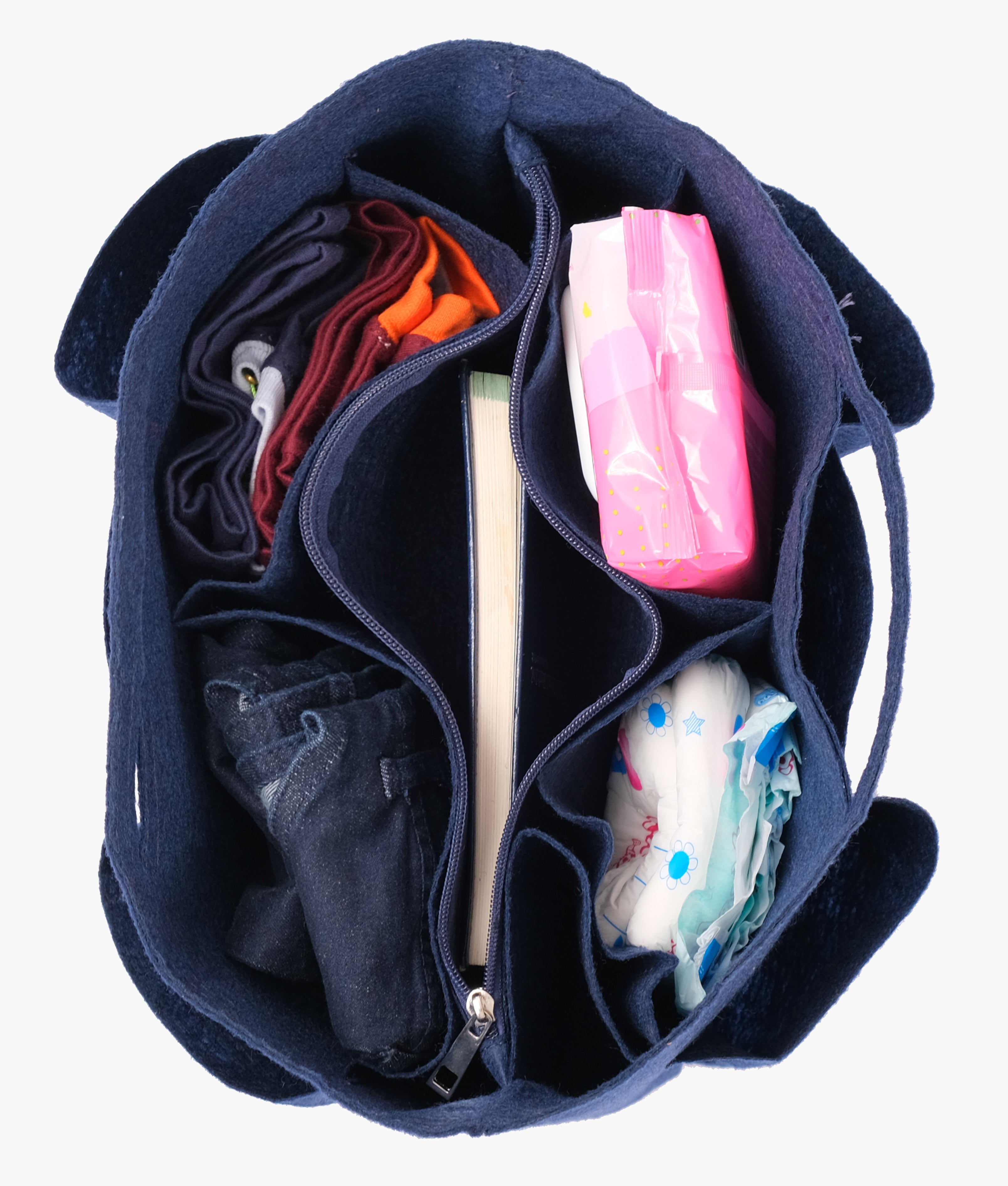 Blue felt organizer