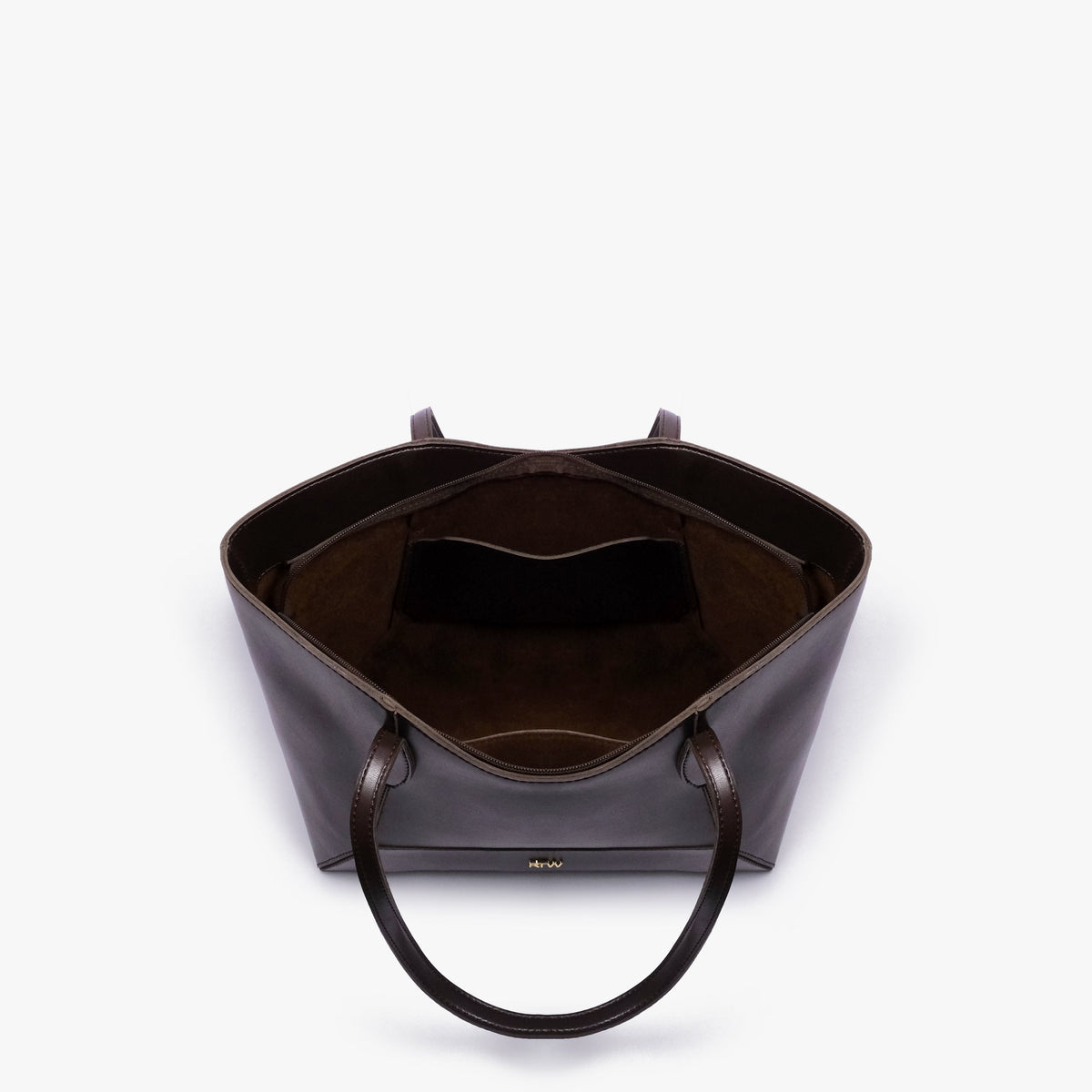 Interior view of Dark brown Arc tote bag