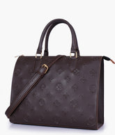 Dark brown on-the-go handbag