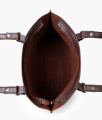 Dark brown double-handle tote bag